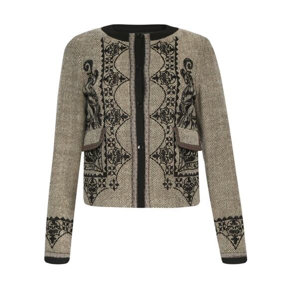 ETRO Women 42 US 6 Milano Jacket Blazer Brown Black Tweed Embroidered NWT $2690 - Picture 1 of 13